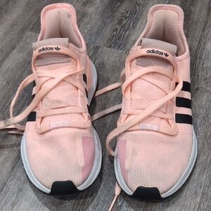 Adidas Light Pink Running Shoes with Black Accents